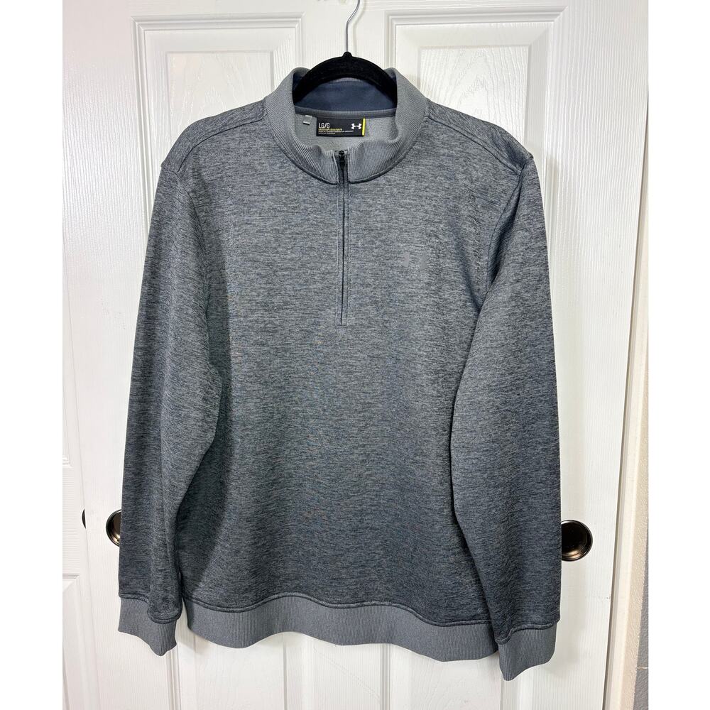 Under Armour Loose Fit Pullover 1/4 Zip Heather Gray Long Sleeve Men's Size L